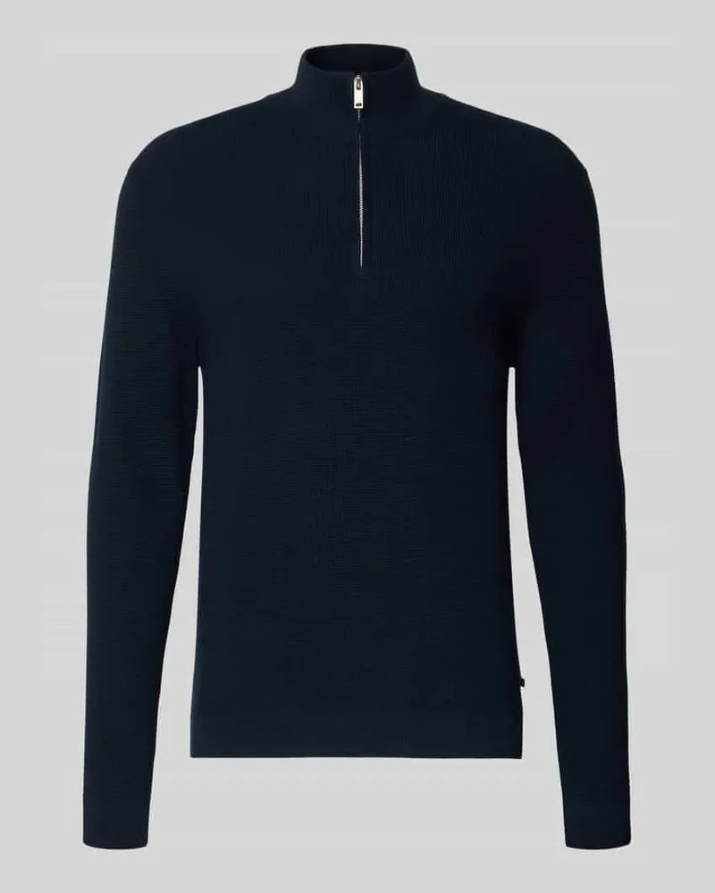 Matinique Strickpullover mit Troyer-Kragen Modell 'lagoon Dunkelblau