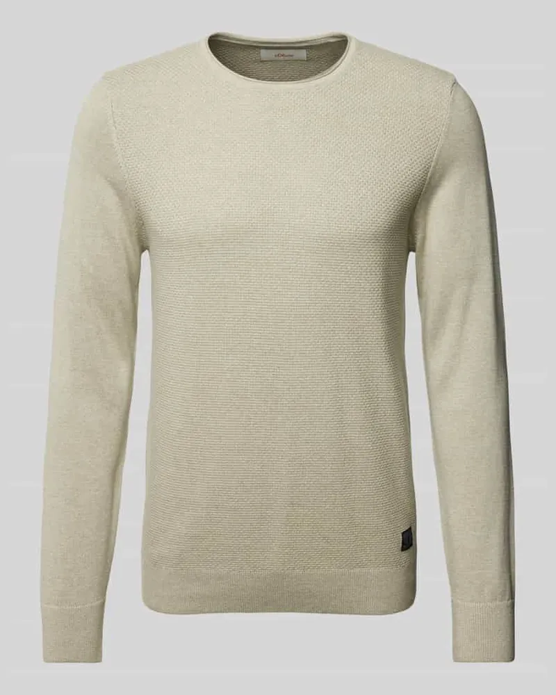 S.Oliver Regular Fit Strickpullover aus reiner Baumwolle mit Strukturmix 