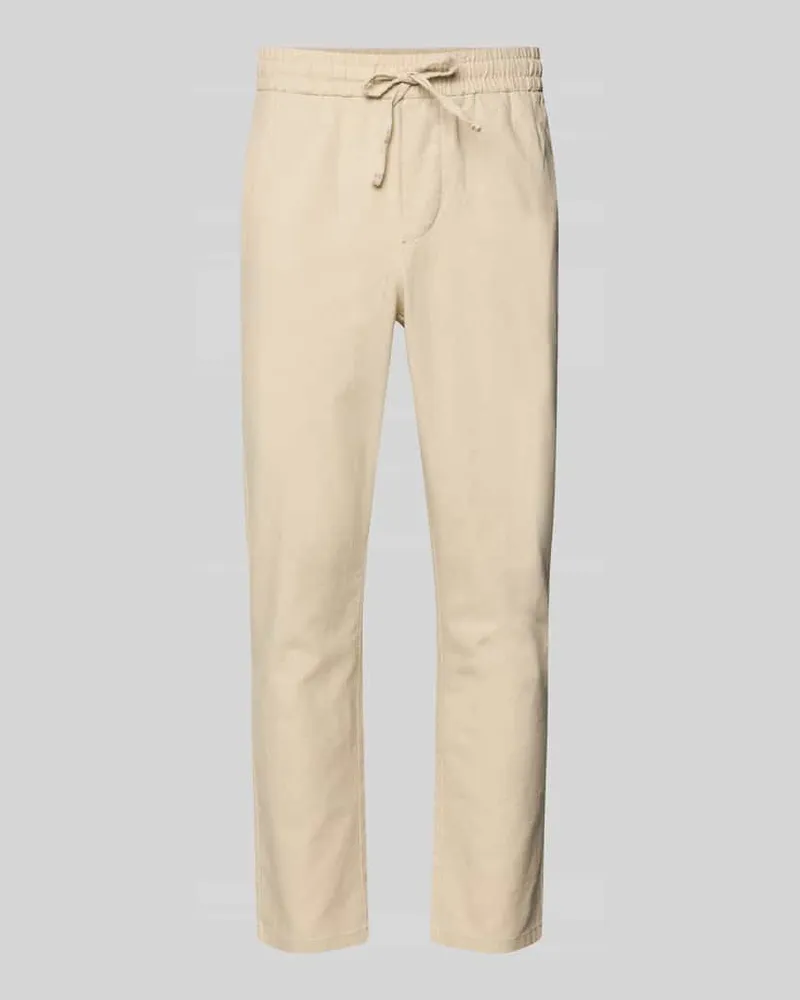 Only & Sons Tapered Leinenhose aus Baumwoll-Leinen-Mix Modell 'LINUS Kitt