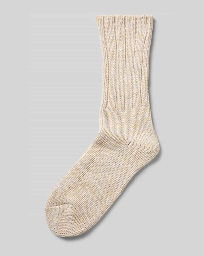 Falke Socken mit geripptem Abschluss Modell 'Brooklyn Ecru