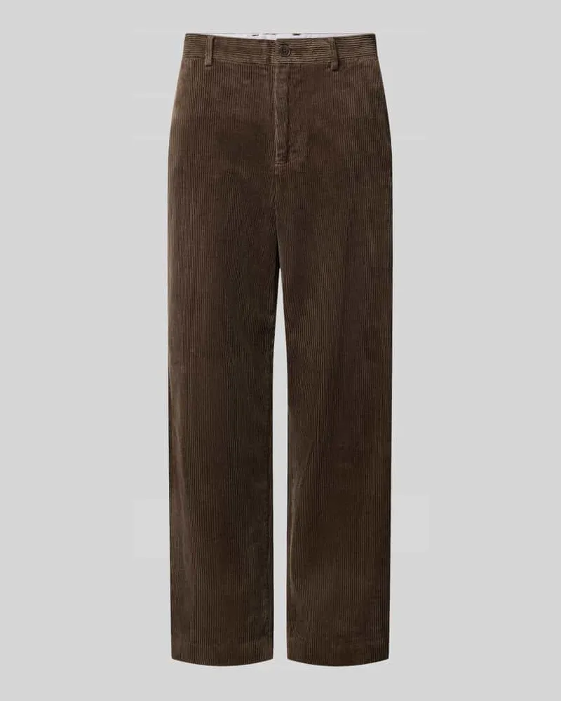 Selected High Waist Cordhose mit Bundfalte Luke Schoko