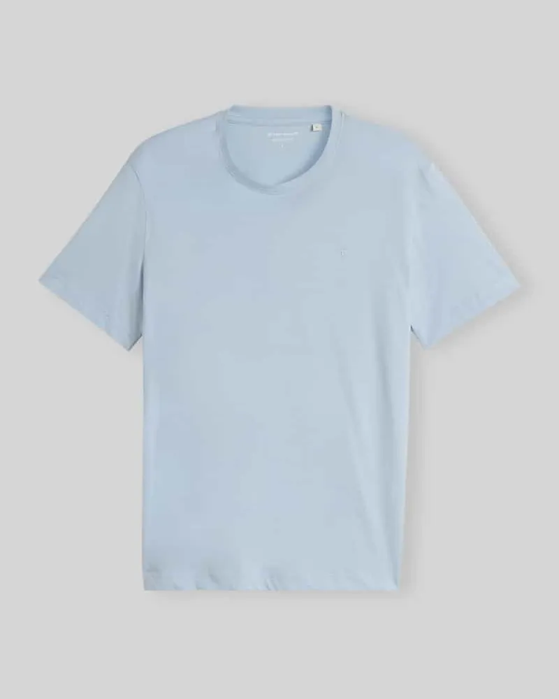 Tom Tailor Regular Fit T-Shirt aus reiner Baumwolle mit Logo-Stitching Hellblau
