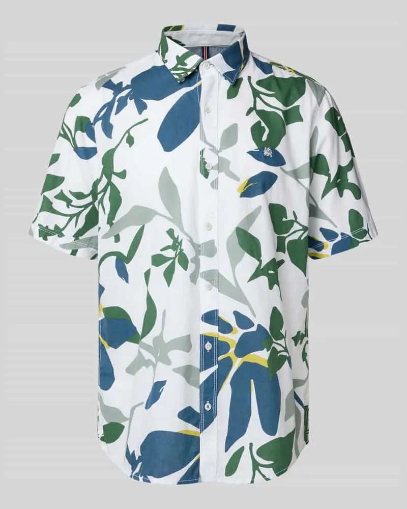 Lerros Regular Fit Freizeithemd aus Baumwoll-Leinen-Mix Weiss