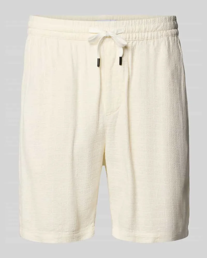 Only & Sons Regular Fit Shorts aus Viskose-Leinen-Mix Modell 'TEL LATHAM Offwhite