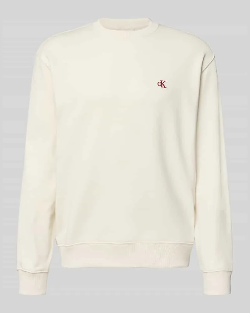 Calvin Klein Sweatshirt aus reiner Baumwolle Offwhite