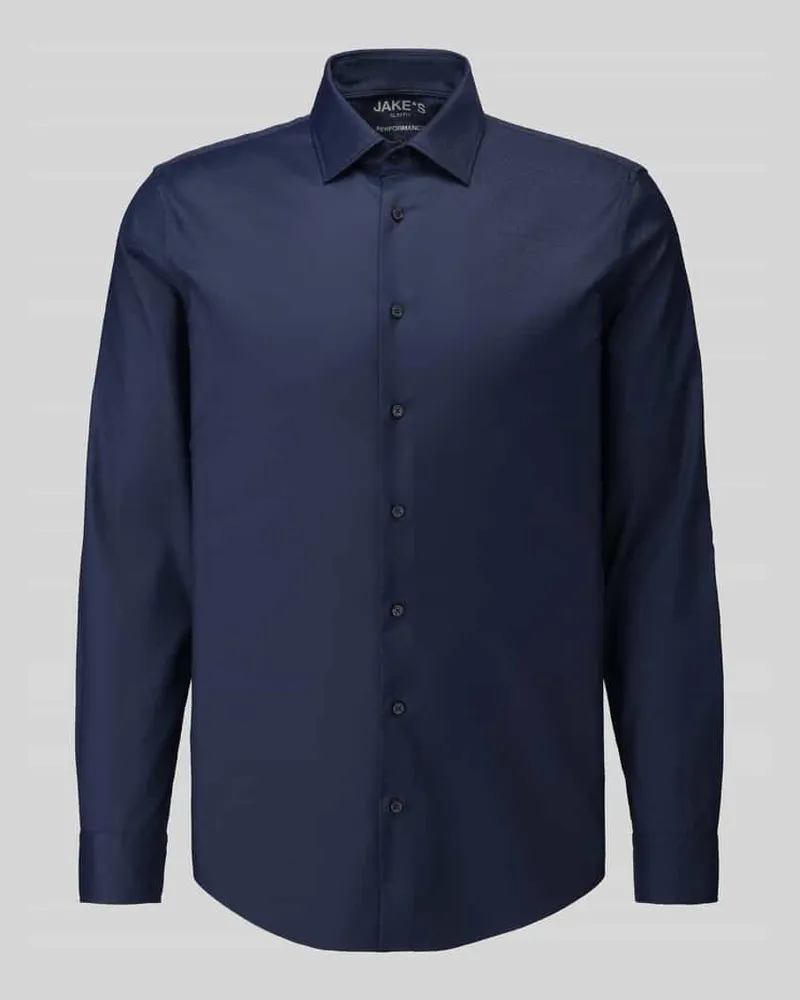 JAKE*S Slim Fit Businesshemd mit Kentkragen Ocean