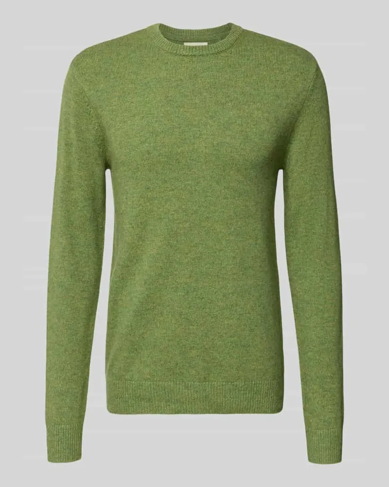 Blend Strickpullover mit gerippten Abschlüssen Modell 'BRANKO Oliv