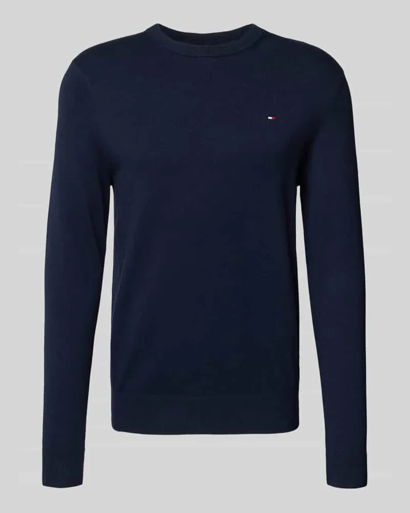 Tommy Hilfiger Regular Fit Strickpullover aus Baumwoll-Kaschmir-Mix Marine