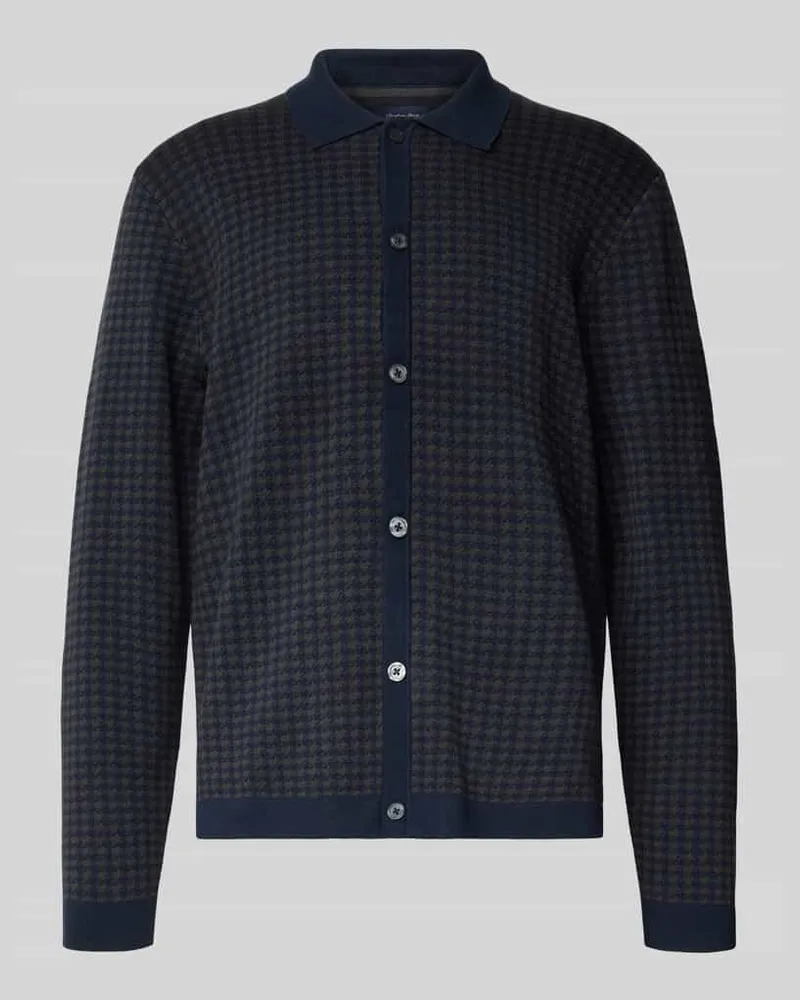 Christian Berg Regular Fit Strickjacke mit Umlegekragen Marine