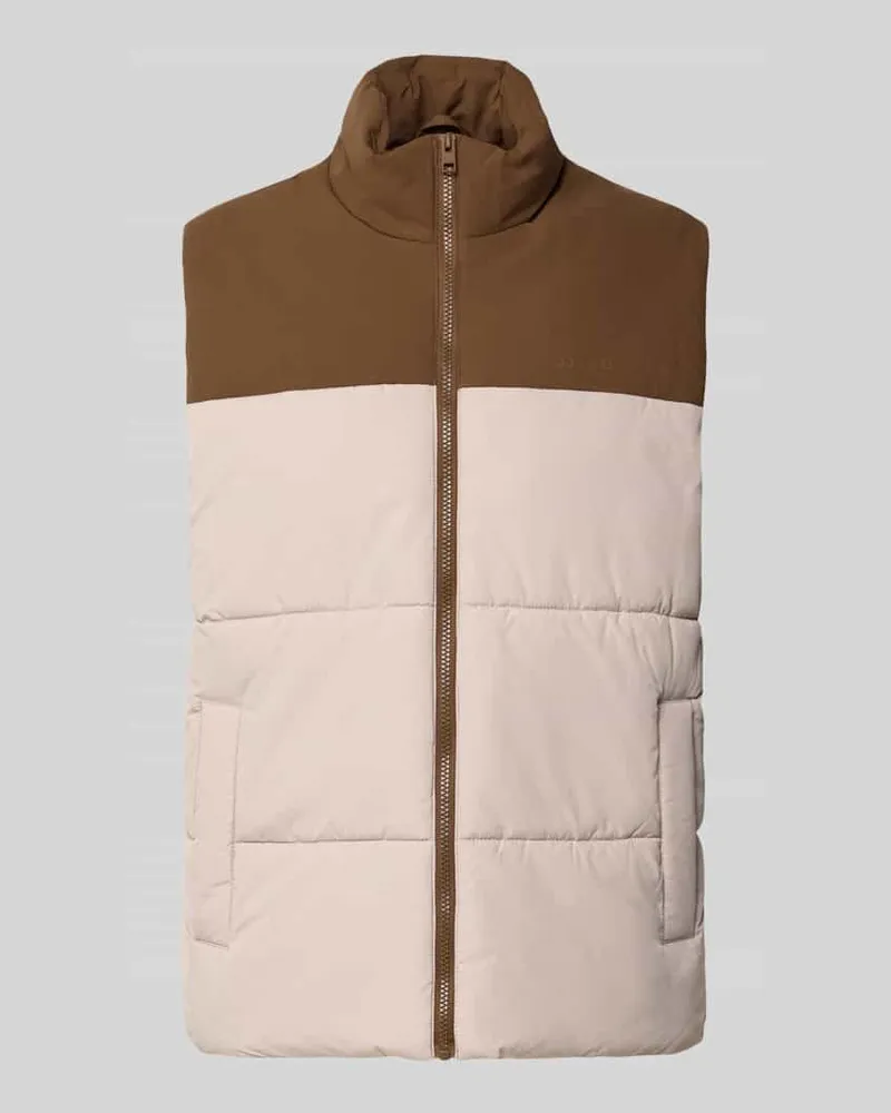 Jack & Jones Weste mit Stehkragen Modell 'RAZE Beige