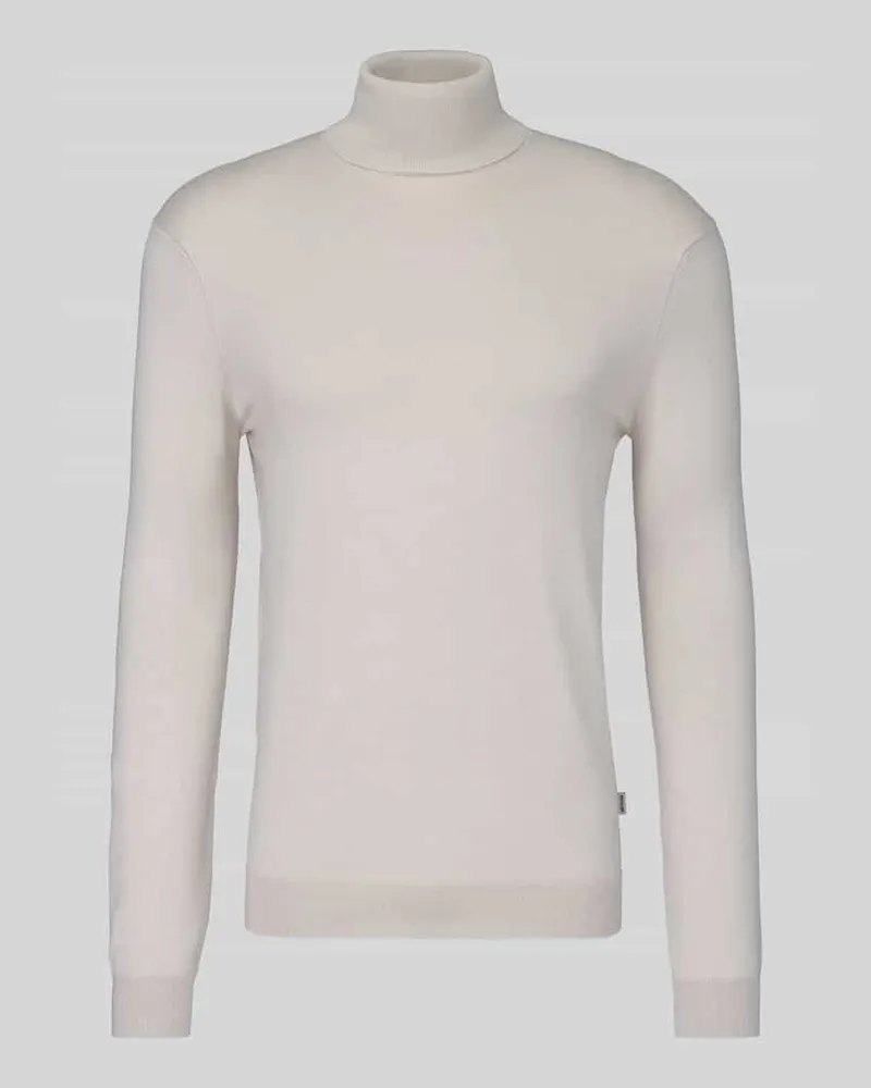 Only & Sons Regular Fit Rollkragenpullover aus Viskose-Mix Modell 'WYLER Beige