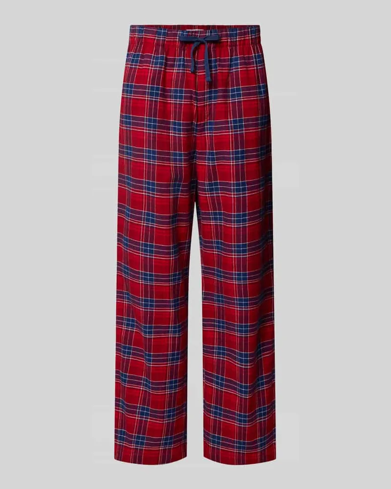 Tommy Hilfiger Relaxed Fit Pyjama-Hose aus reiner Baumwolle Rot