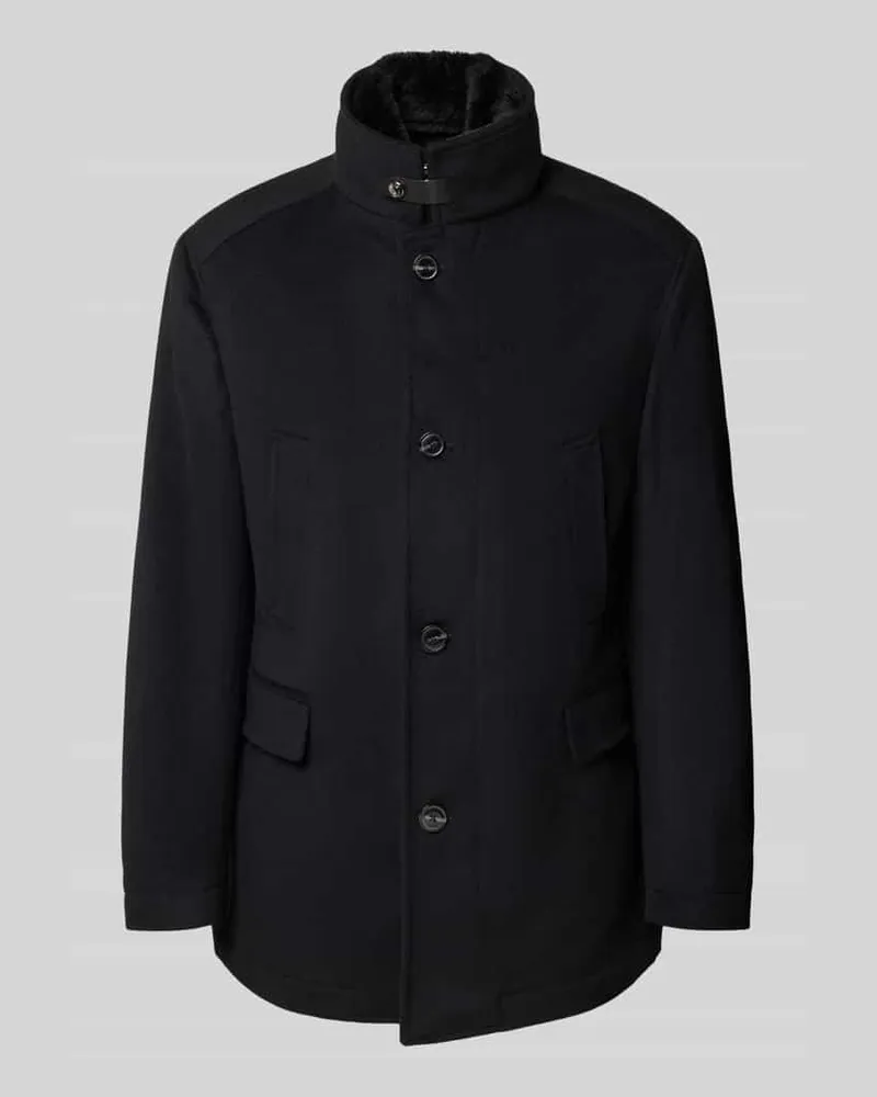 JOOP! Regular Fit Mantel mit Stehkragen Modell 'Gary Black
