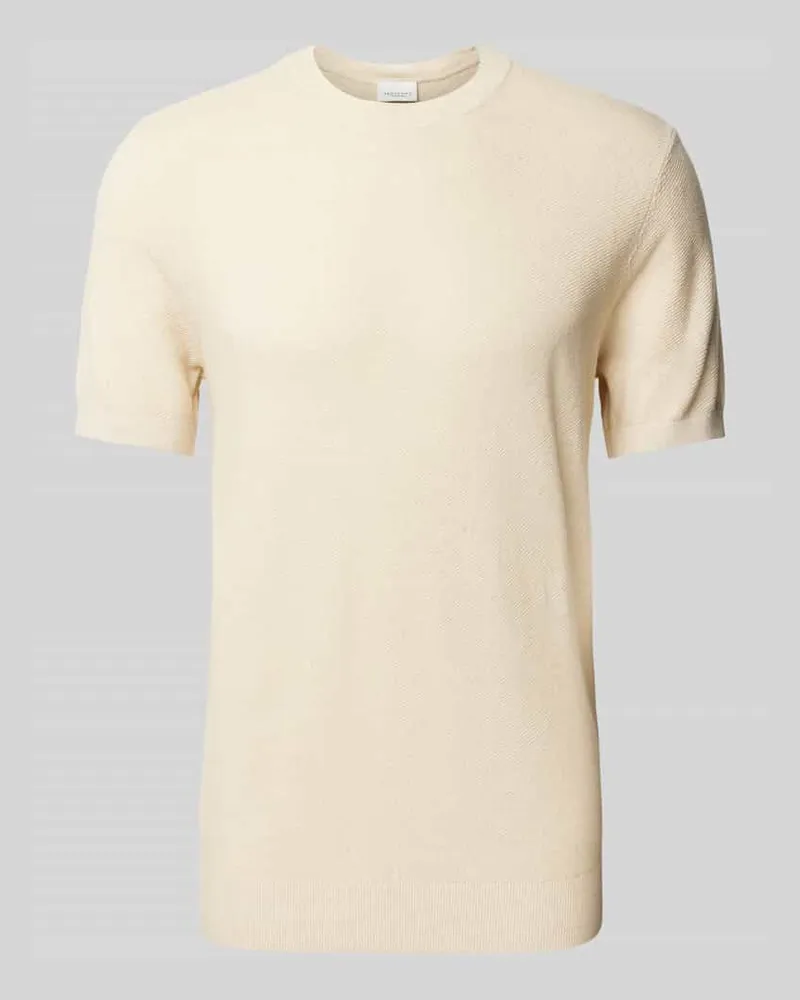 Profuomo Regular Fit T-Shirt aus Baumwoll-Leinen-Mix 