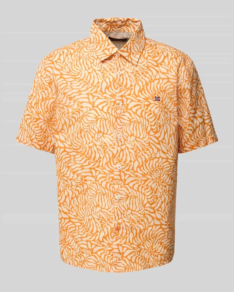 Napapijri Slim Fit Freizeithemd mit Logo-Stitching 