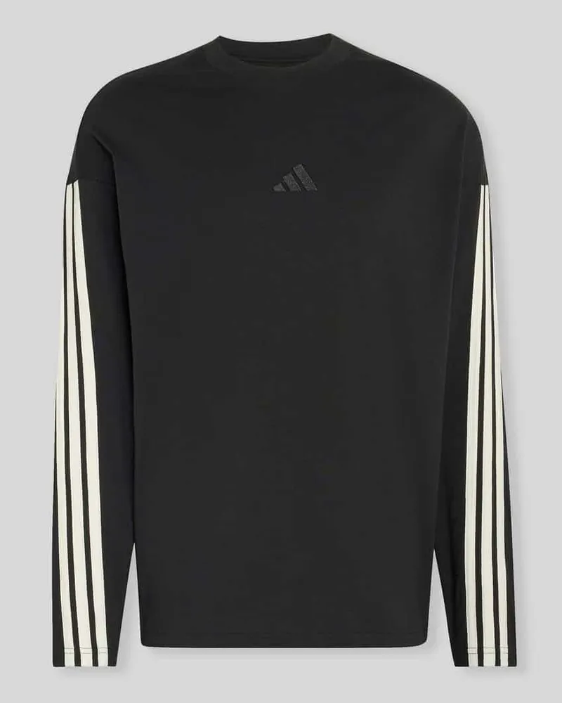 adidas Relaxed Fit Langarmshirt aus reiner Baumwolle Black