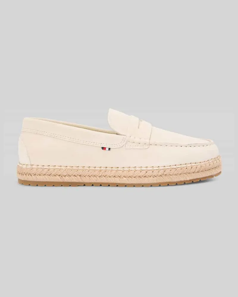 Tommy Hilfiger Loafer aus echtem Veloursleder Beige