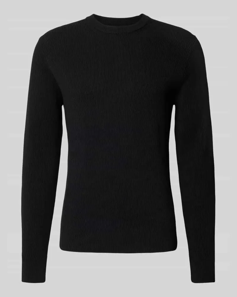 McNeal Regular Fit Strickpullover aus Baumwoll-Mix Black