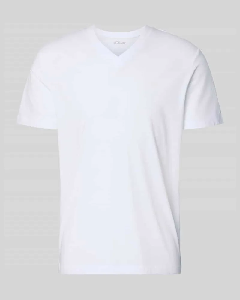 S.Oliver Regular Fit T-Shirt aus reiner Baumwolle Weiss