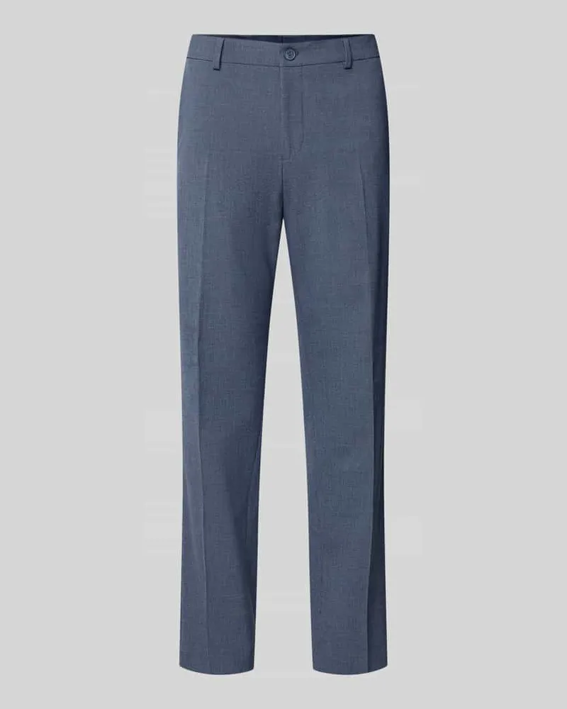 Selected Regular Fit Business-Hose mit Bundfalte Dunkelblau