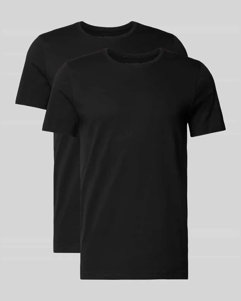 Bugatti T-Shirt aus Baumwolle mit Rundhalsausschnitt Black