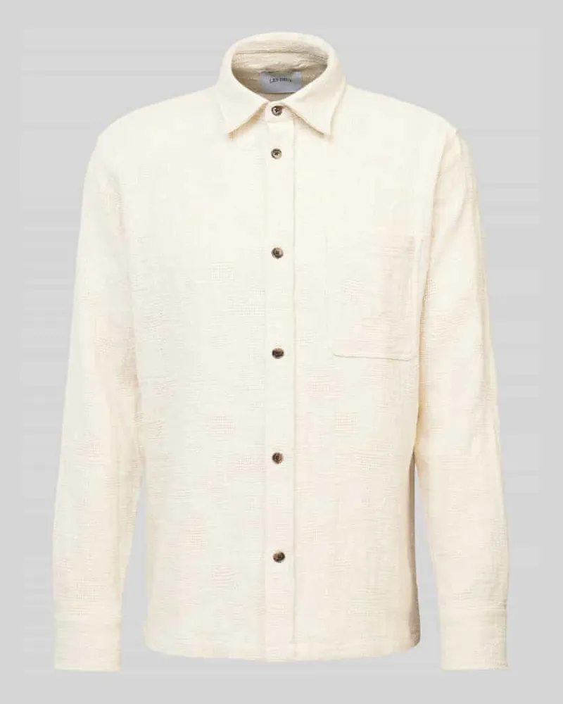 LES DEUX Hemdjacke mit Knopfleiste Modell 'Kaleb Offwhite