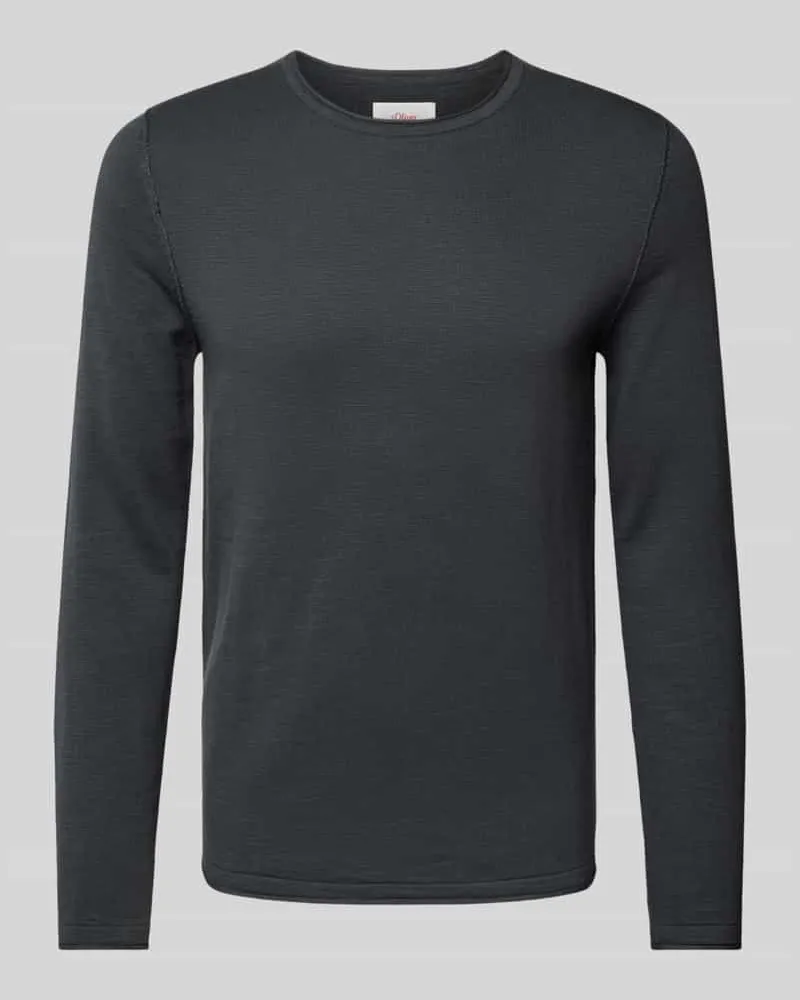 S.Oliver Regular Fit Strickpullover mit gerollten Bundabschlüssen 