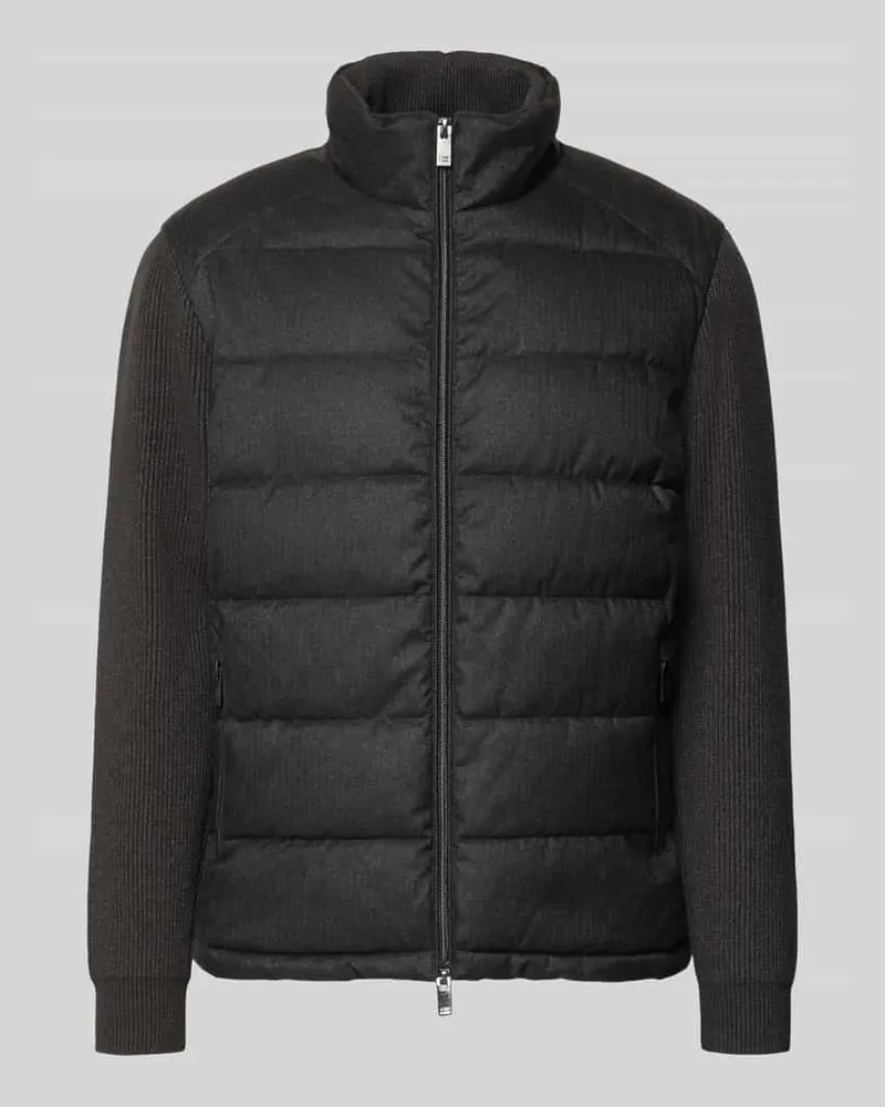 Christian Berg Steppjacke mit Stehkragen und Zweiwege-Reißverschluss Anthrazit