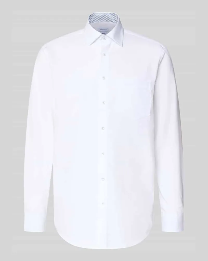 Seidensticker Regular Fit Business-Hemd mit Knopfleiste Weiss