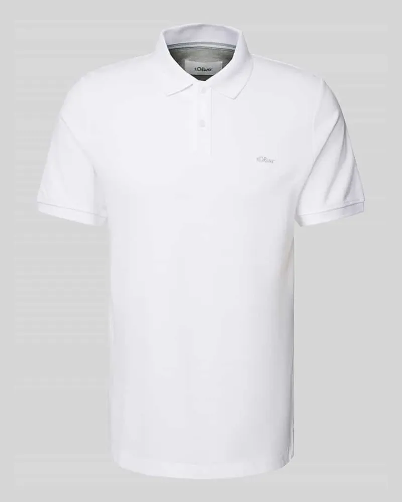 S.Oliver Regular Fit Poloshirt aus reiner Baumwolle mit Label Stitching 
