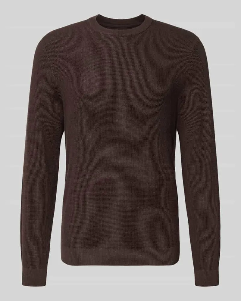 McNeal Strickpullover mit gerippten Abschlüssen Schoko