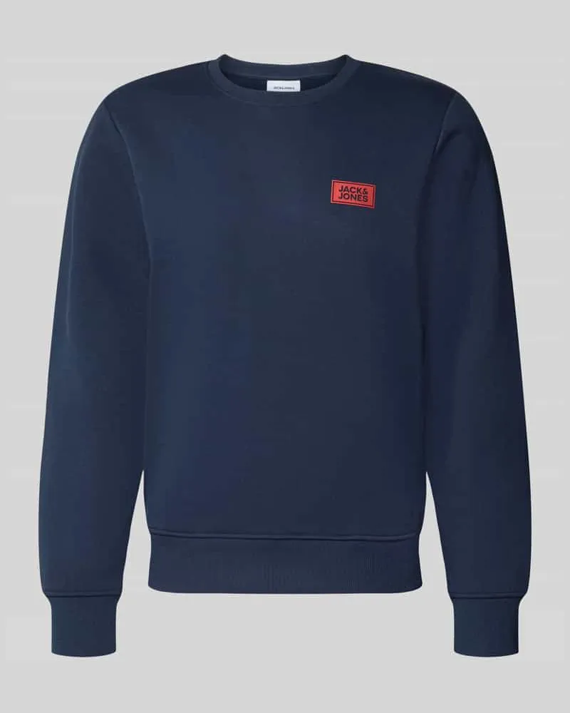 Jack & Jones Sweatshirt mit Label-Print Modell 'RUSH Marine