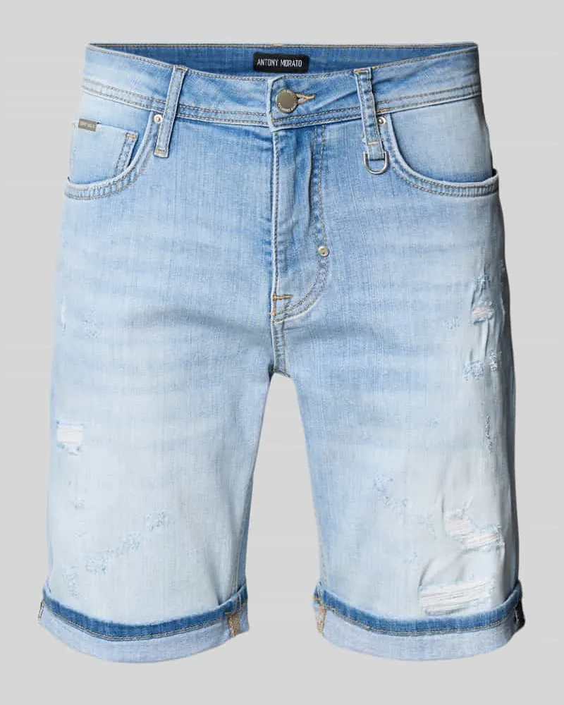 Antony Morato Skinny Fit Jeansshorts im Destroyed-Look 