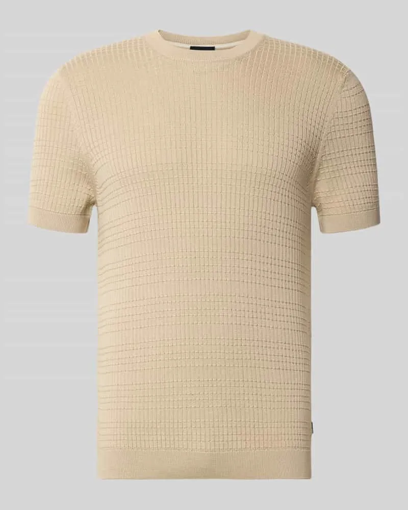 JOOP! Strickshirt mit Strukturmuster Modell 'Elio Beige