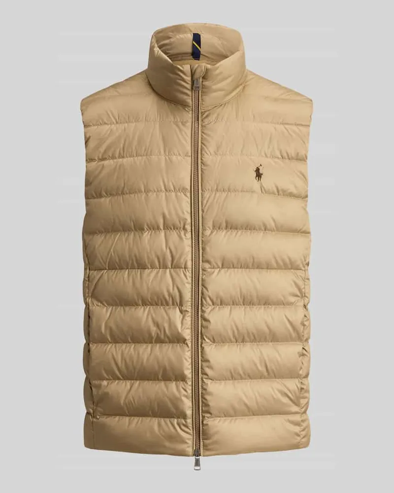 Ralph Lauren Regular Fit Weste mit Logo-Stitching Khaki