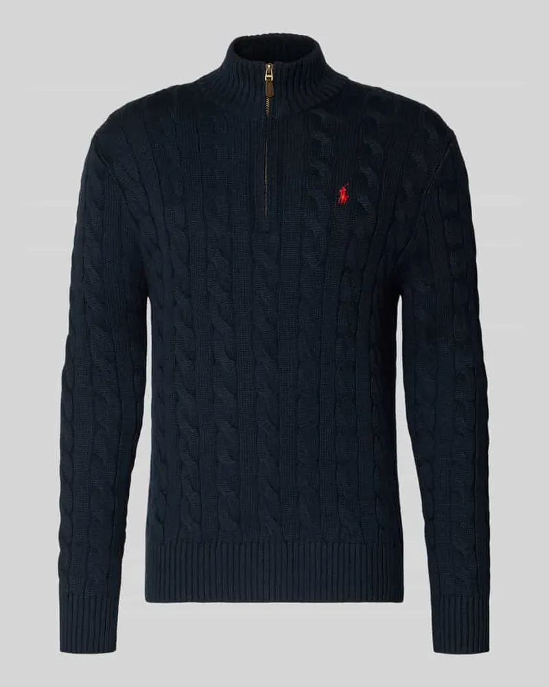 Ralph Lauren Strickpullover mit Label-Stitching Marine