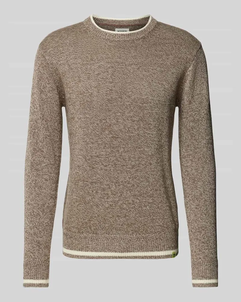 Scotch&Soda Regular Fit Strickpullover mit Label-Patch Hellbraun