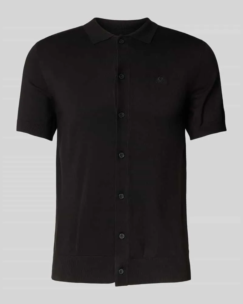 Lindbergh Slim Fit Freizeithemd mit Logo-Stitching Modell 'Ecovero Black