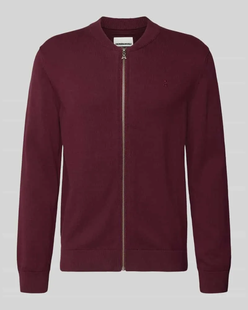 Armedangels Regular Fit Strickjacke aus reiner Bio-Baumwolle Modell 'AGAAMON Bordeaux