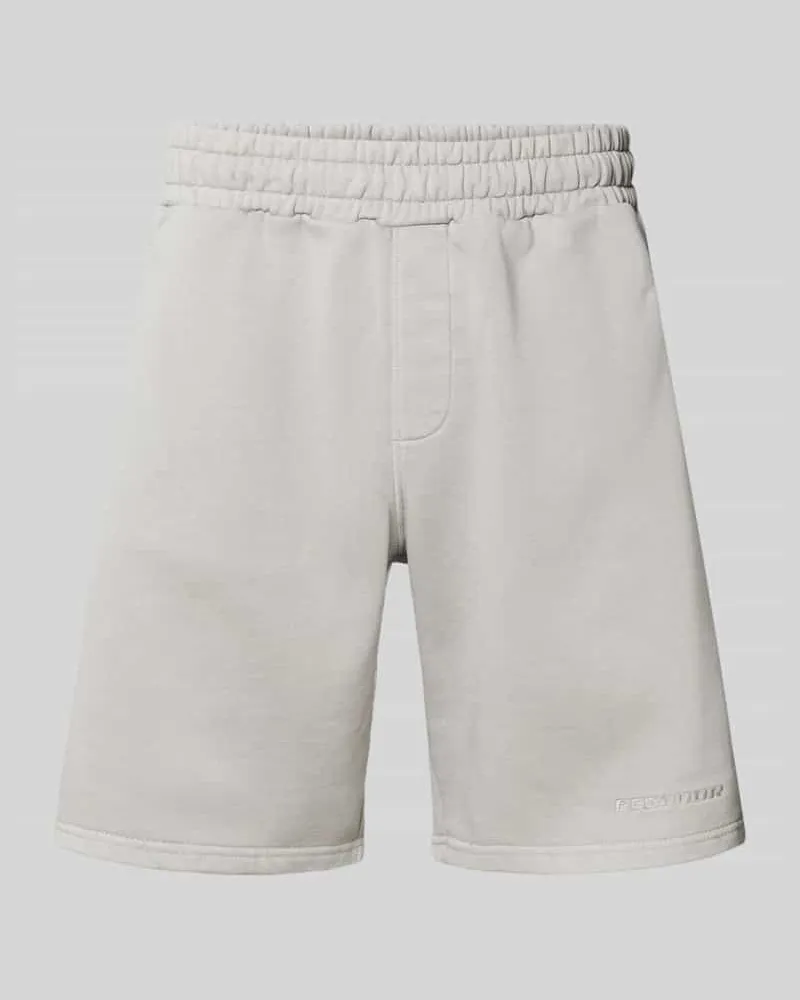 PEGADOR Regular Fit Shorts mit Logo-Stitching Mittelgrau