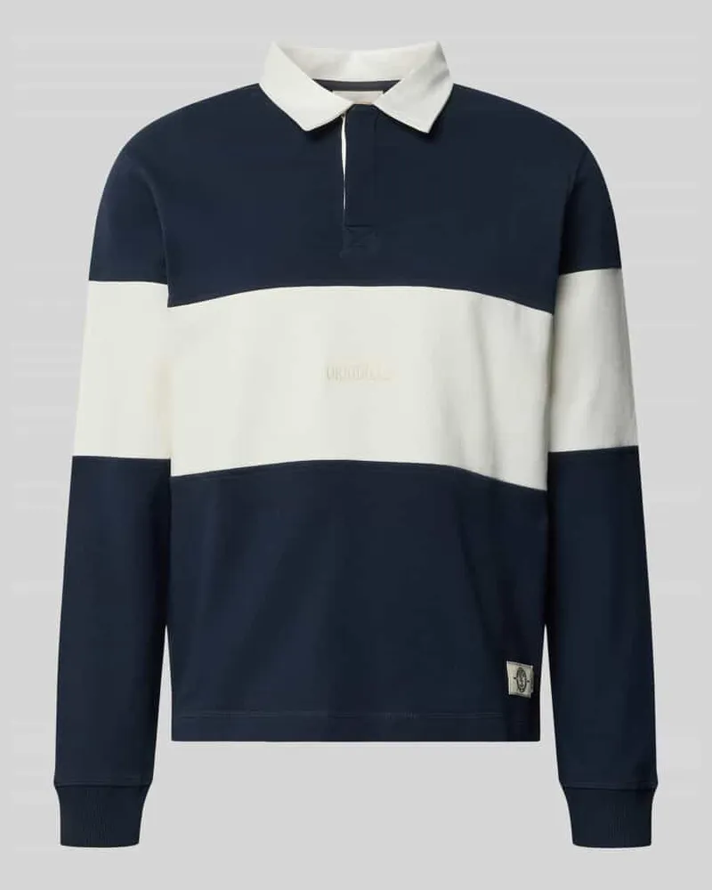 Jack & Jones Regular Fit Poloshirt mit Label-Stitching Modell 'FREDERIKSBERG Marine
