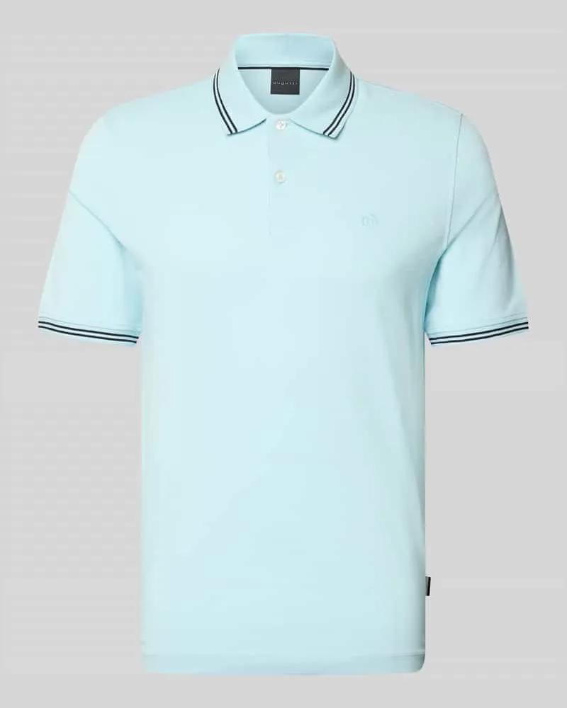 Bugatti Regular Fit Poloshirt mit Logo-Stitching Aqua