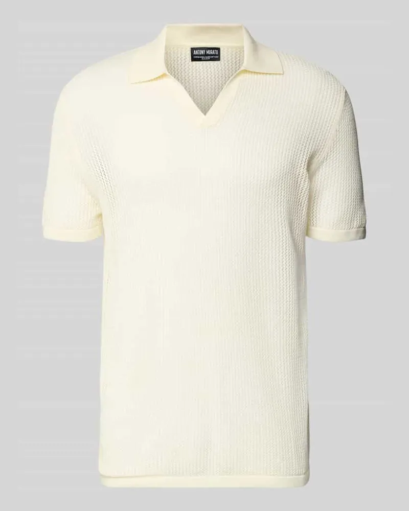 Antony Morato Slim Fit Poloshirt mit V-Ausschnitt Offwhite