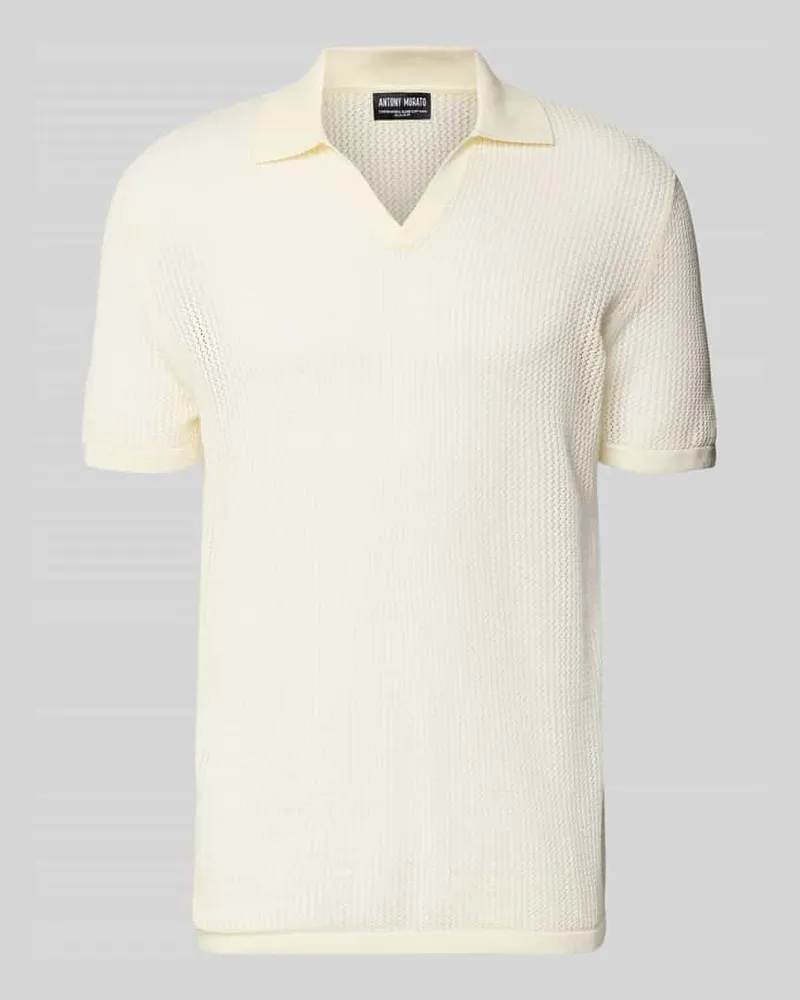 Antony Morato Slim Fit Poloshirt mit V-Ausschnitt Offwhite