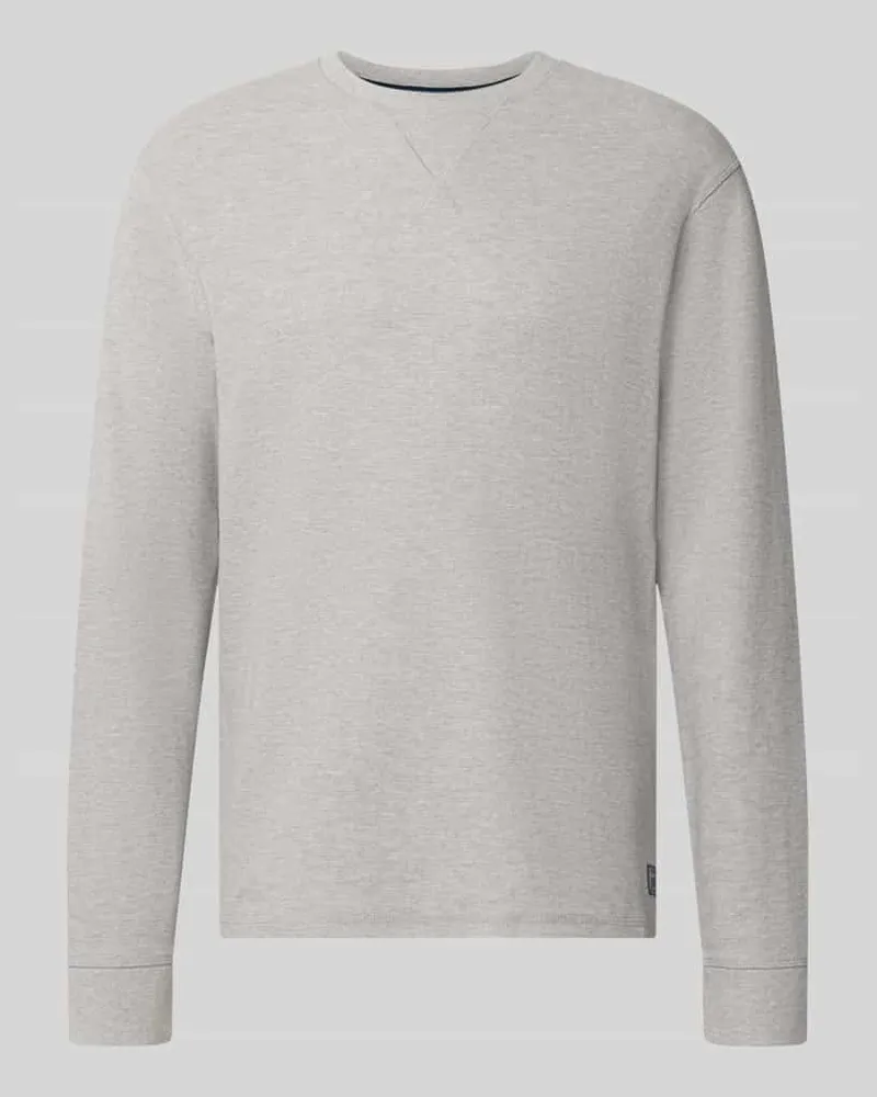 Scotch&Soda Regular Fit Longsleeve mit Waffel-Struktur Hellgrau