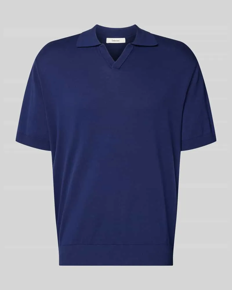 Selected Homme Relaxed Fit Poloshirt aus reiner Baumwolle Modell 'TORINO Blau
