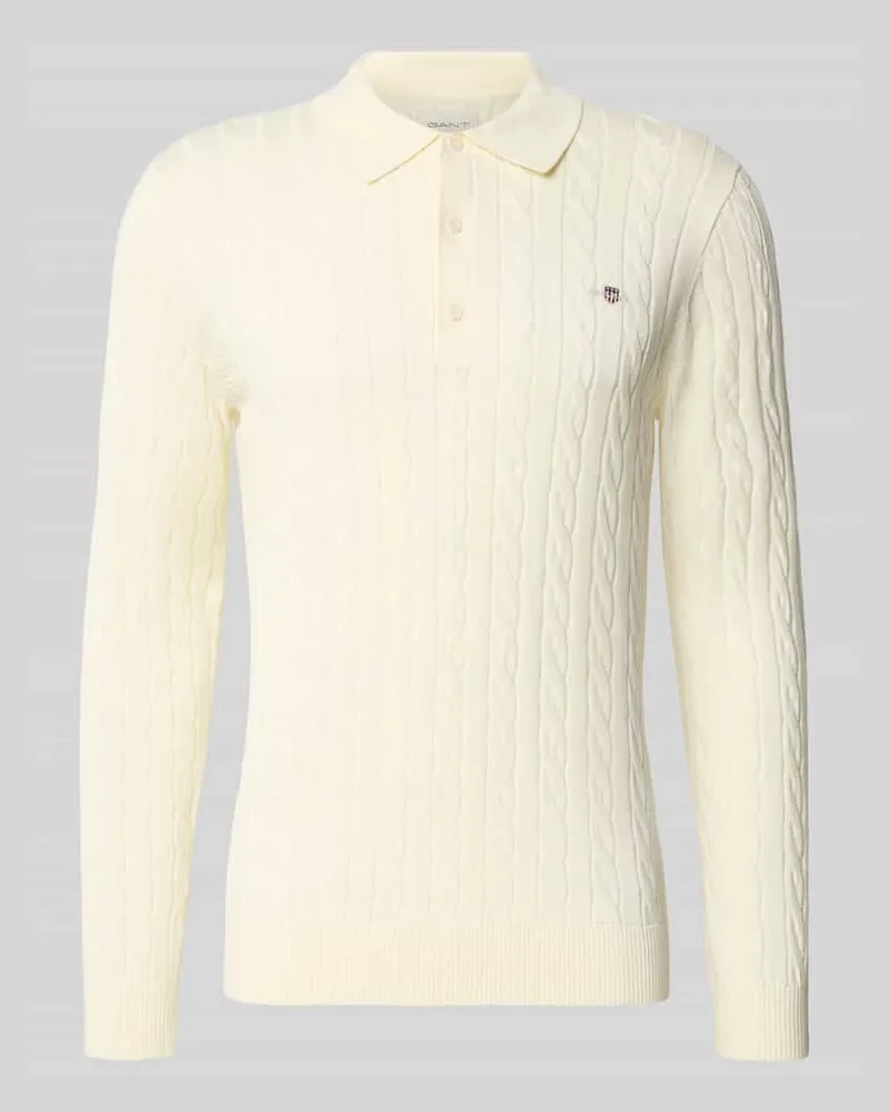 Gant Regular Fit Pullover aus reiner Baumwolle Offwhite