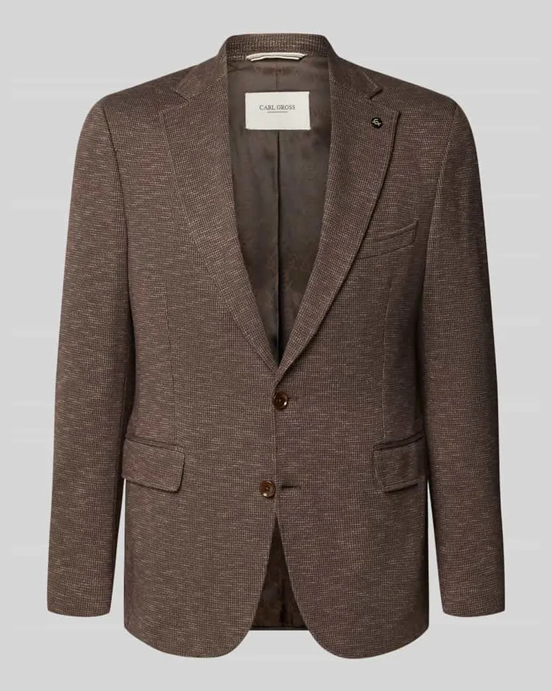 Carl Gross Slim Fit Sakko aus Baumwoll-Mix Modell 'Faith Mittelbraun