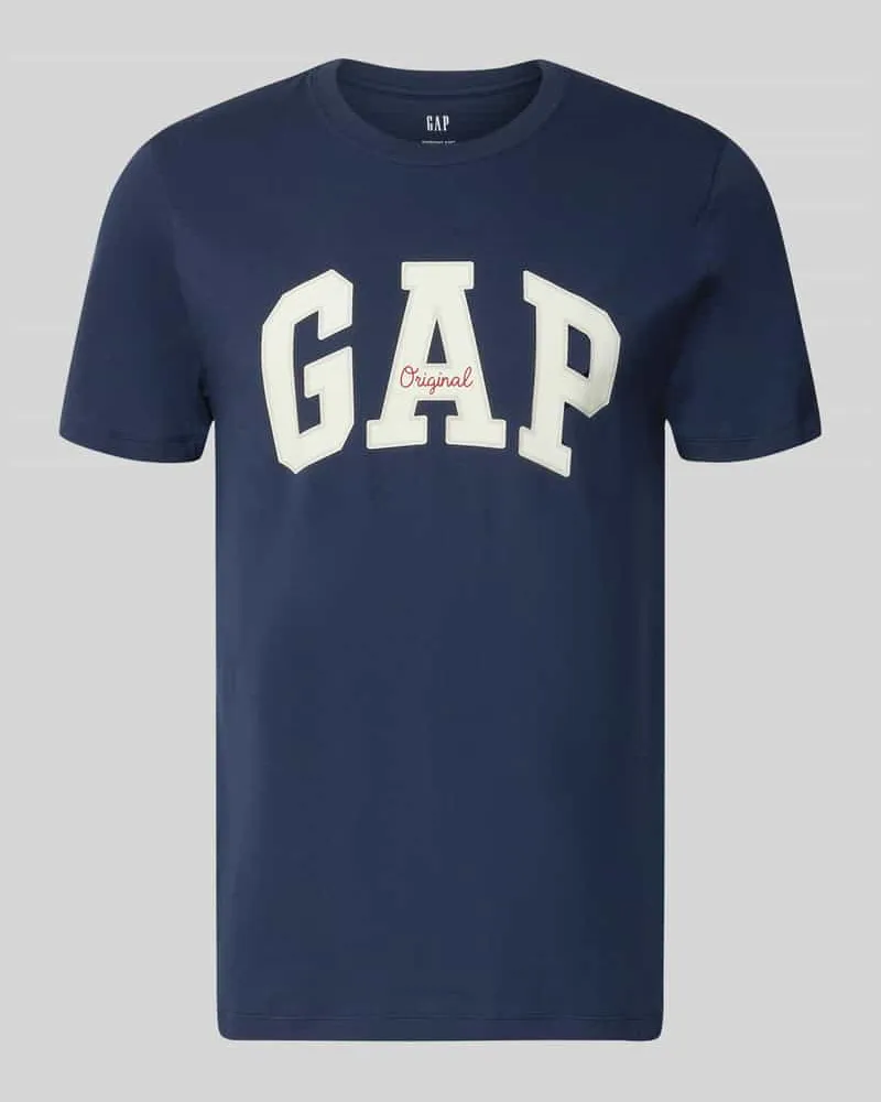 GAP T-Shirt mit Logo und Rundhalsausschnitt Marine