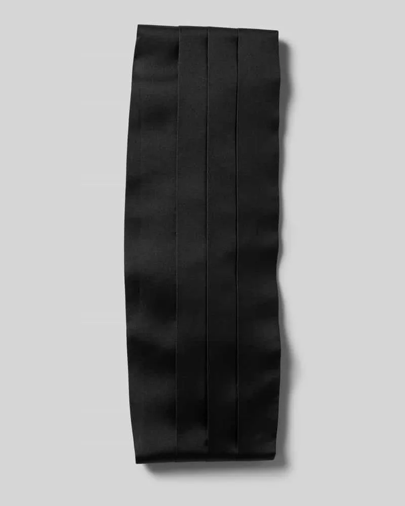 Blick Kummerbund aus Seide mit Fliege Black